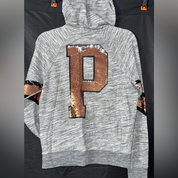 Victoria’s Secret Gray Hoodie with Sequin Letter P - Picture 1 of 2